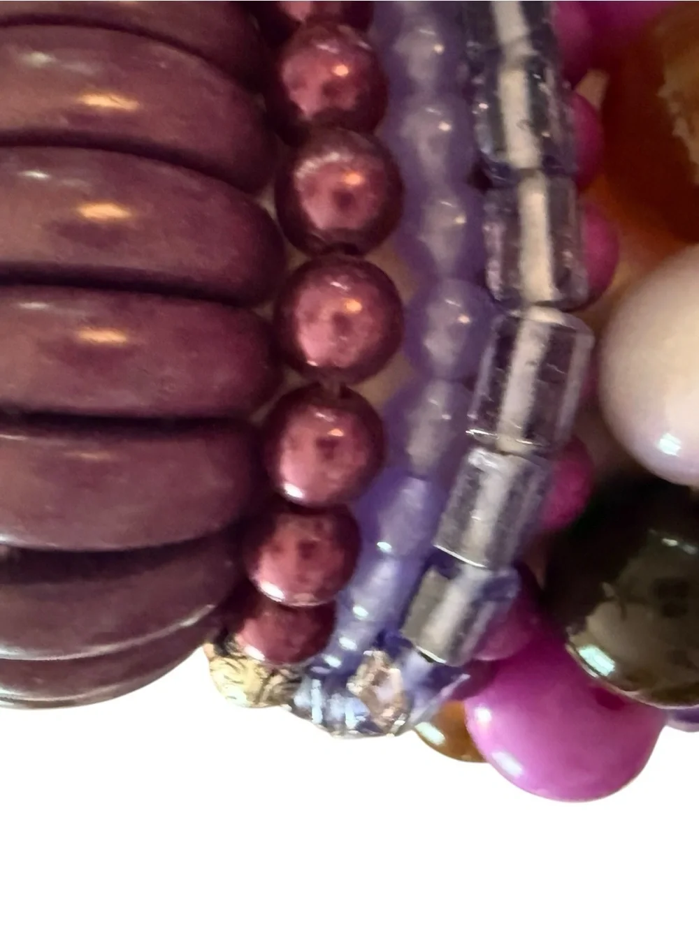 Large Purple Beaded Stackable Bracelets Set -13 Bracelets Beautiful 💜